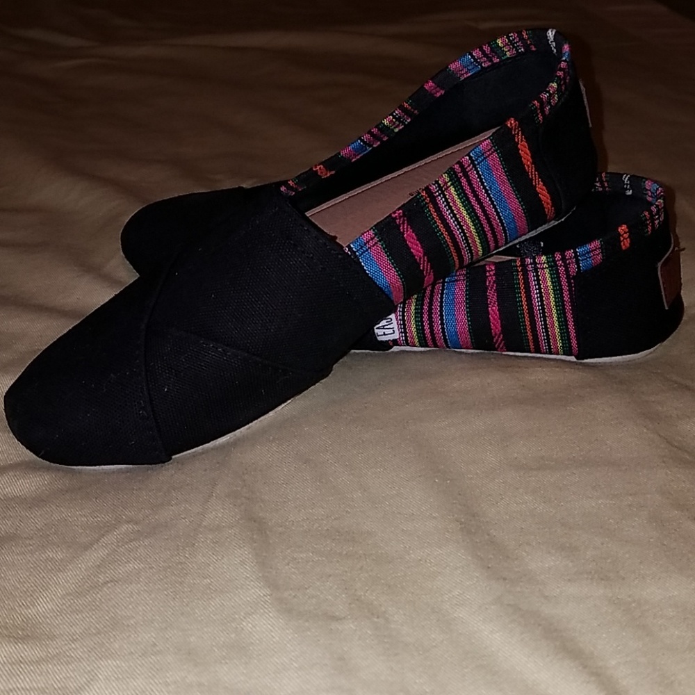 Black slip on flats